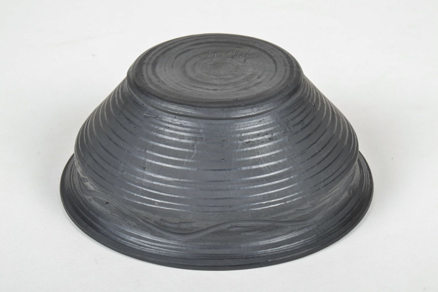6 3 oz black lead-free ceramic handmade pitch bowl 0,82 lb photo 4