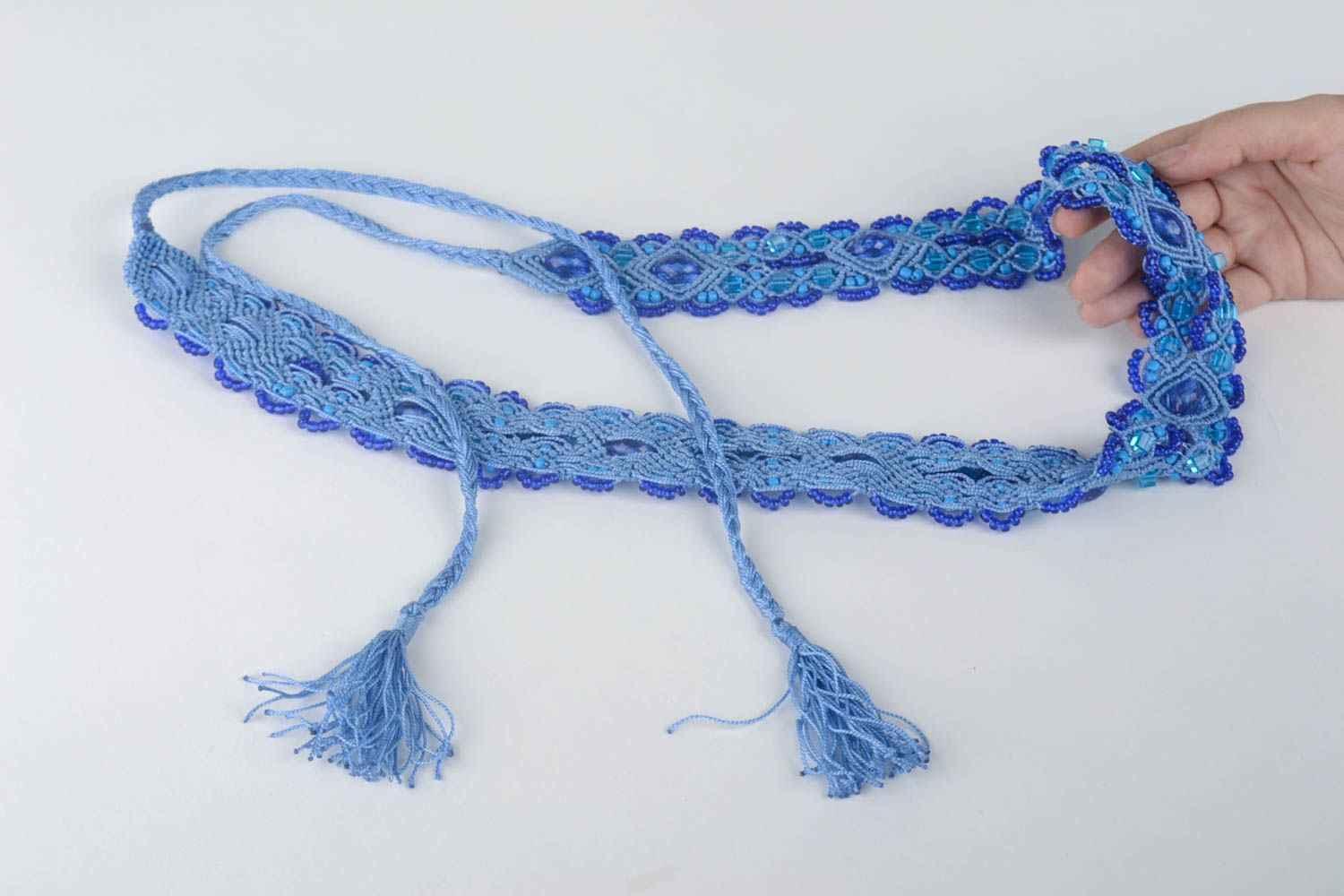 Пояс ручной работы плетеный пояс для талии женский ремень на завязках красивый фото 5