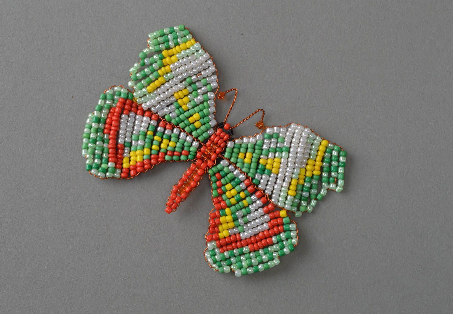 Handmade fridge magnet beaded accessory for home decor meadow butterfly photo 2