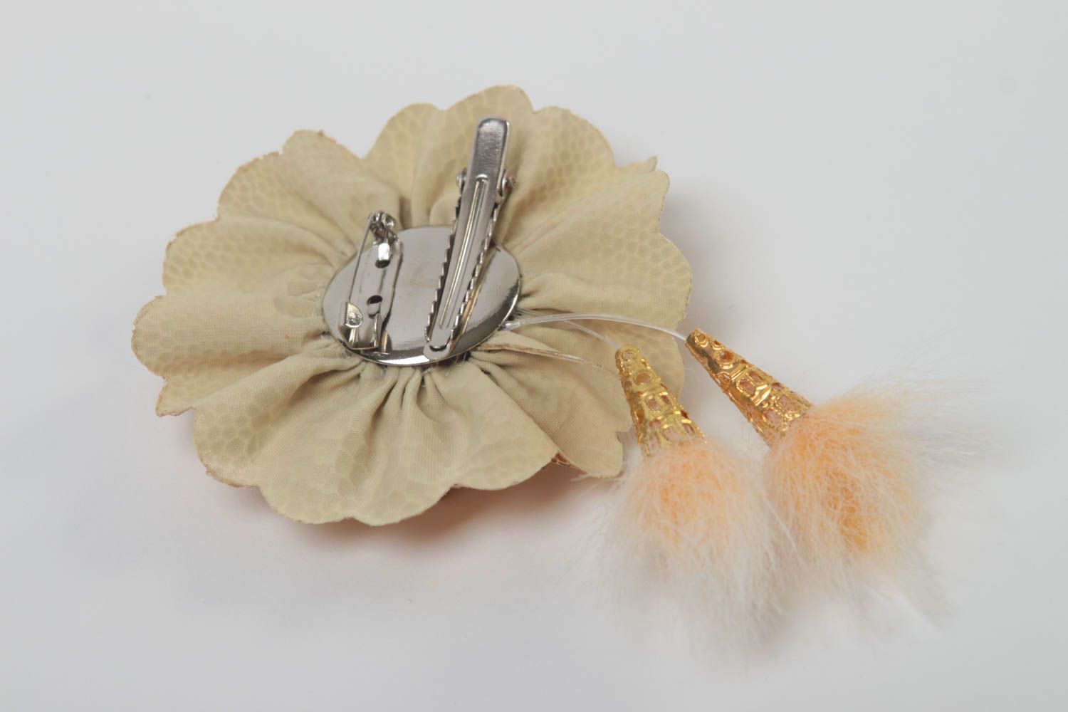 Flower brooch handmade jewelry kanzashi flowers designer accessories gift ideas photo 4