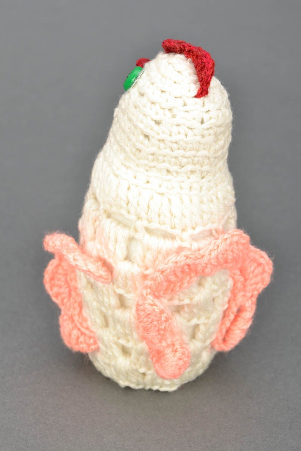 Jouet de Pâques fait main original Poule tricotée photo 4