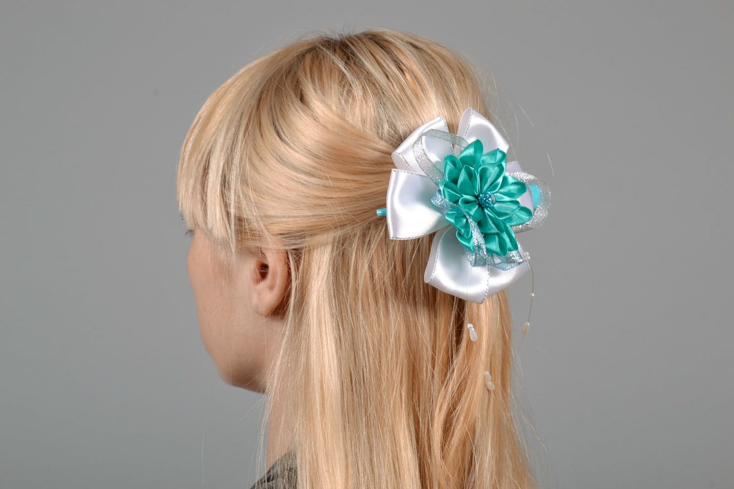 Satin hair clip Flower photo 1