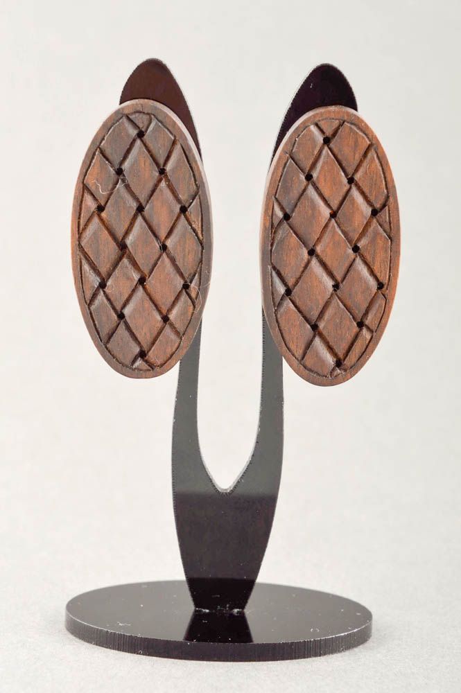 Modische Ohrstecker Holz handmade Damen Ohrringe prächtig Modeschmuck Ohrringe foto 1