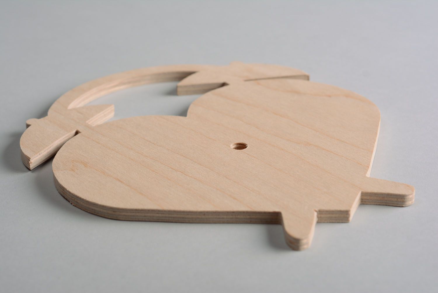 Plywood blank clock in the shape of heart photo 4