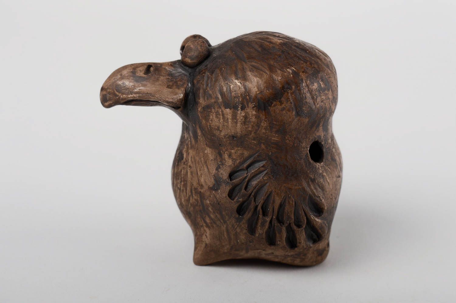 Глиняная игрушка ручной работы свистулька из глины птица керамическая свистулька фото 3