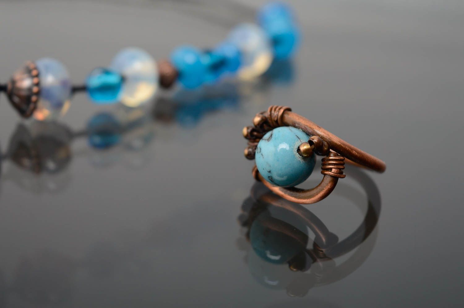 Scarf ring clip with turquoise photo 3