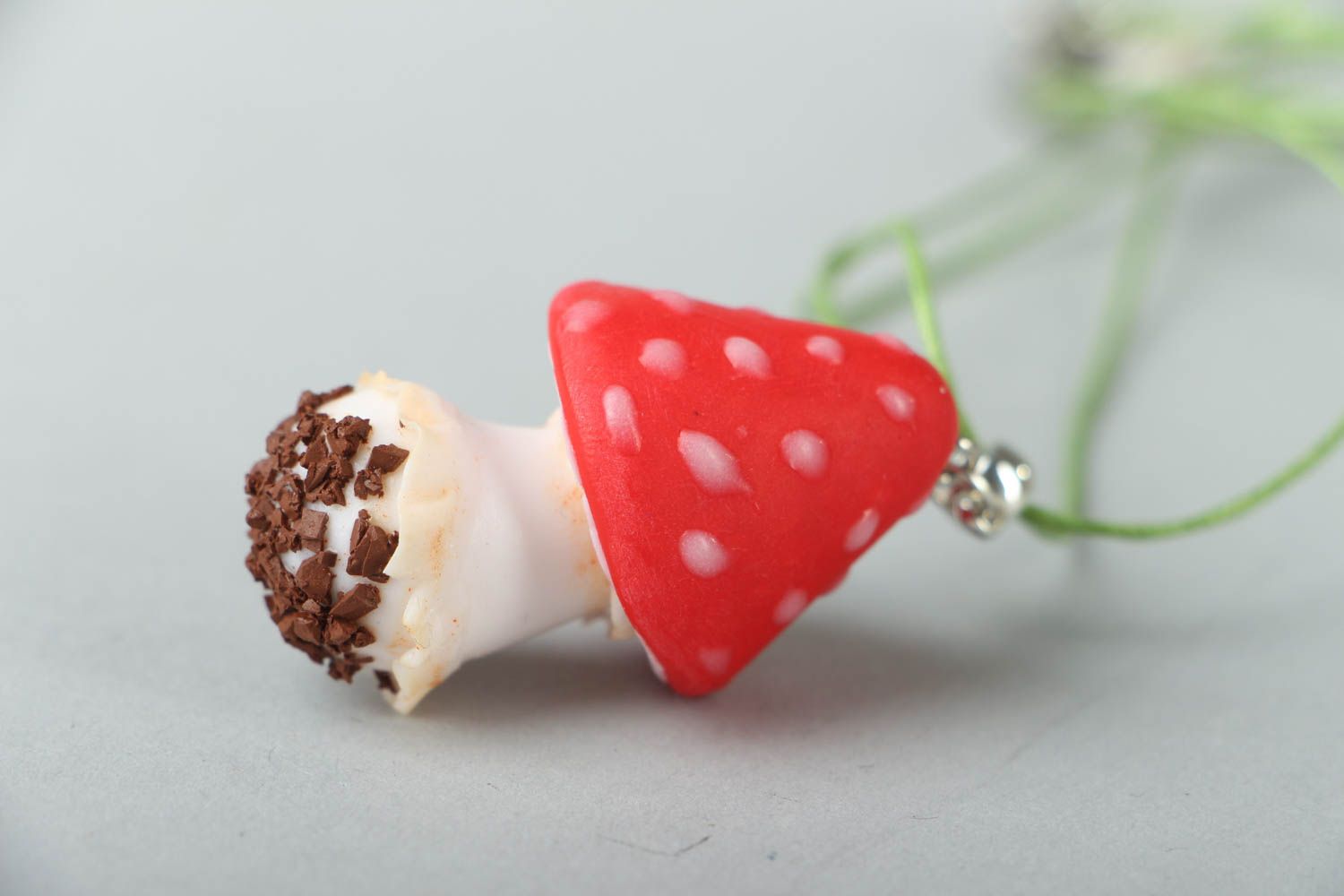 Polymer clay pendant Fly Agaric photo 3