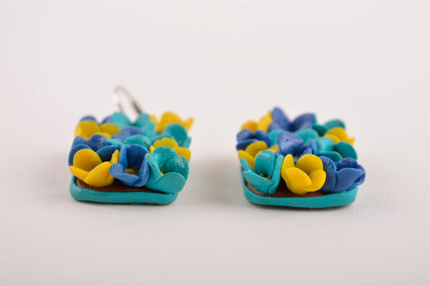 Handmade earrings designer clay earrings flowers earrings for women gift ideas photo 4