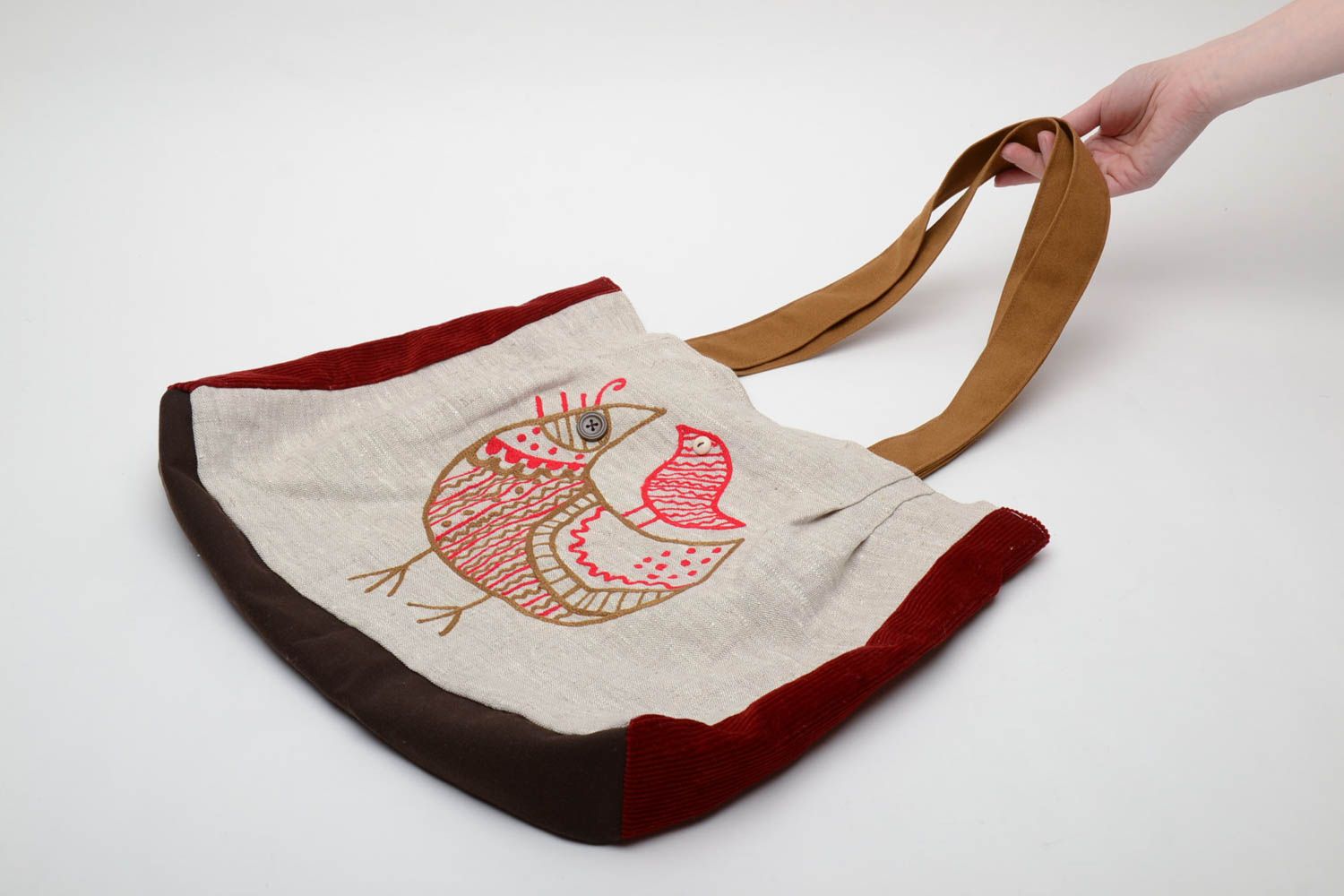 Handmade women's fabric bag photo 5