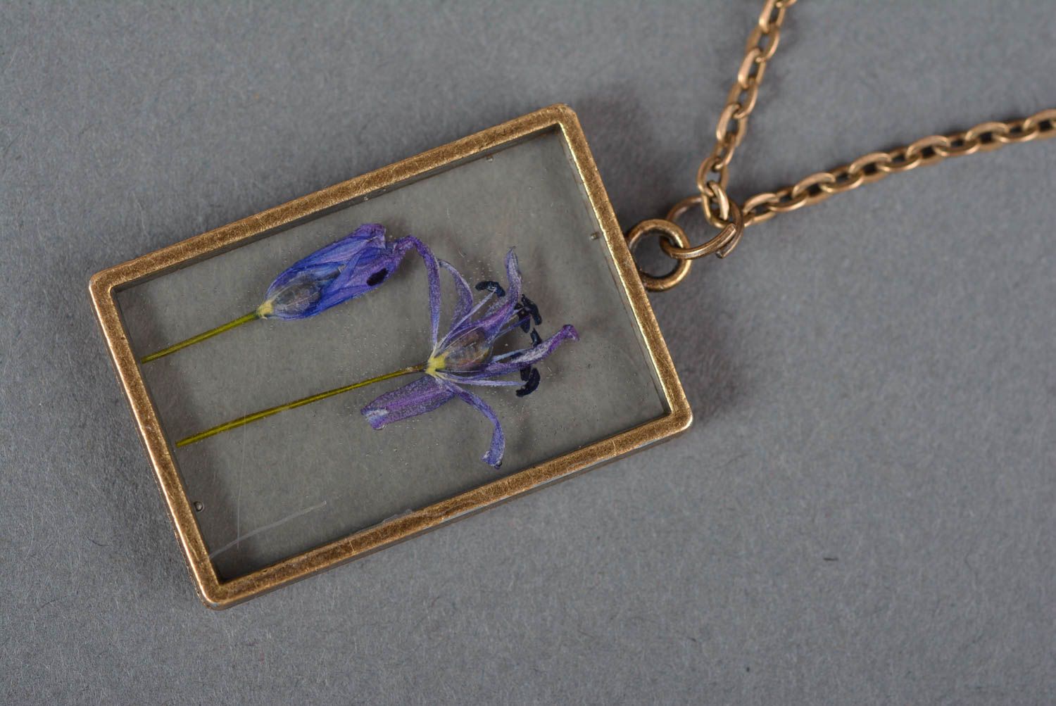 Handmade necklace flower jewellery homemade jewelry epoxy resin charm necklace photo 4