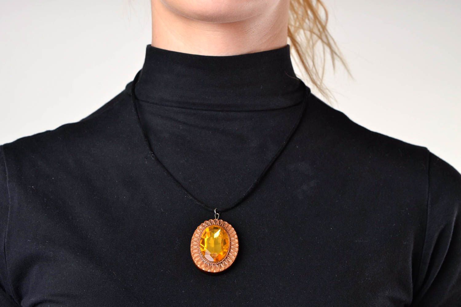 Pendant necklace handmade pendant wooden jewelry wood pendant designer jewelry photo 1