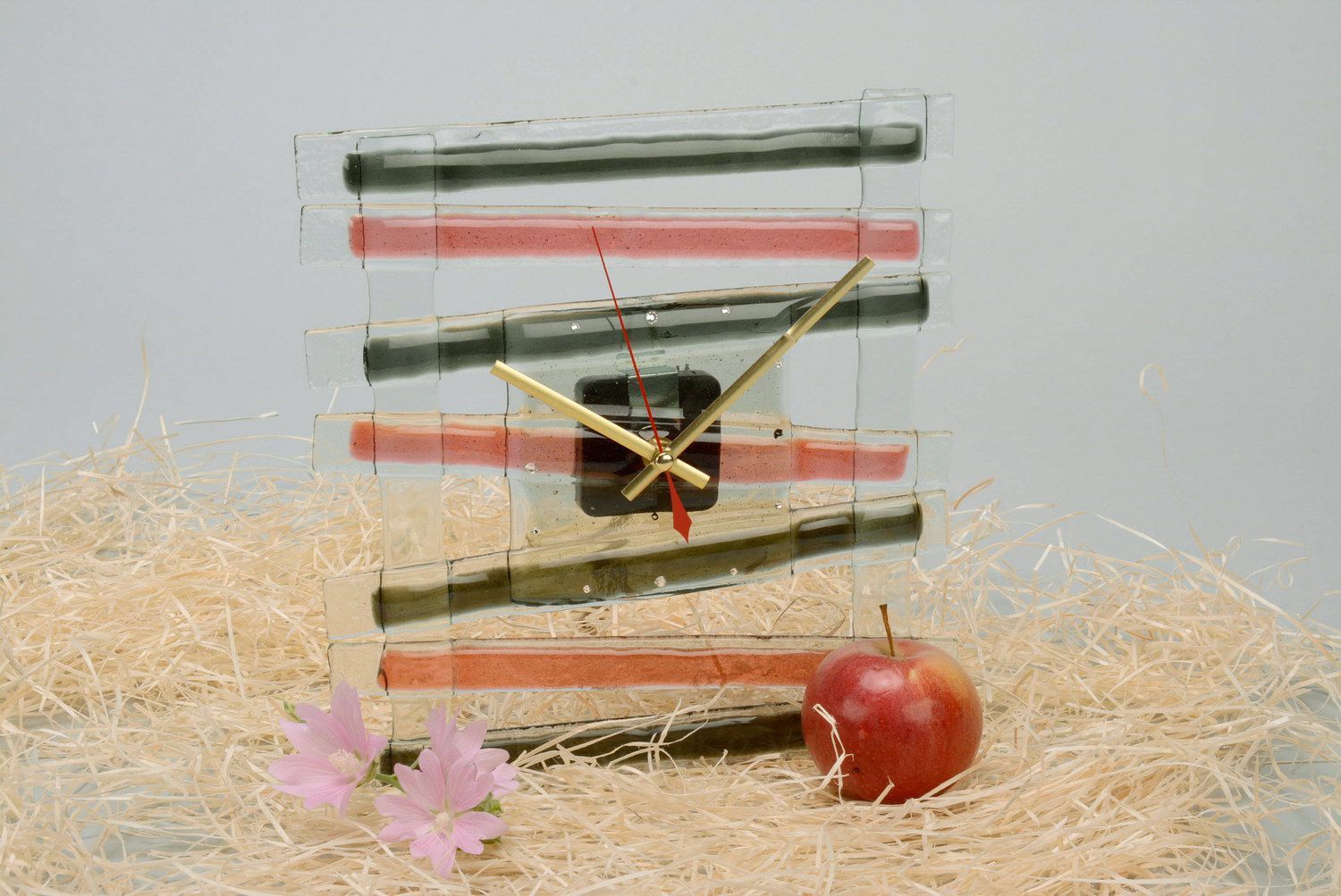 Horloge murale en verre Stendhal technique fusing photo 2