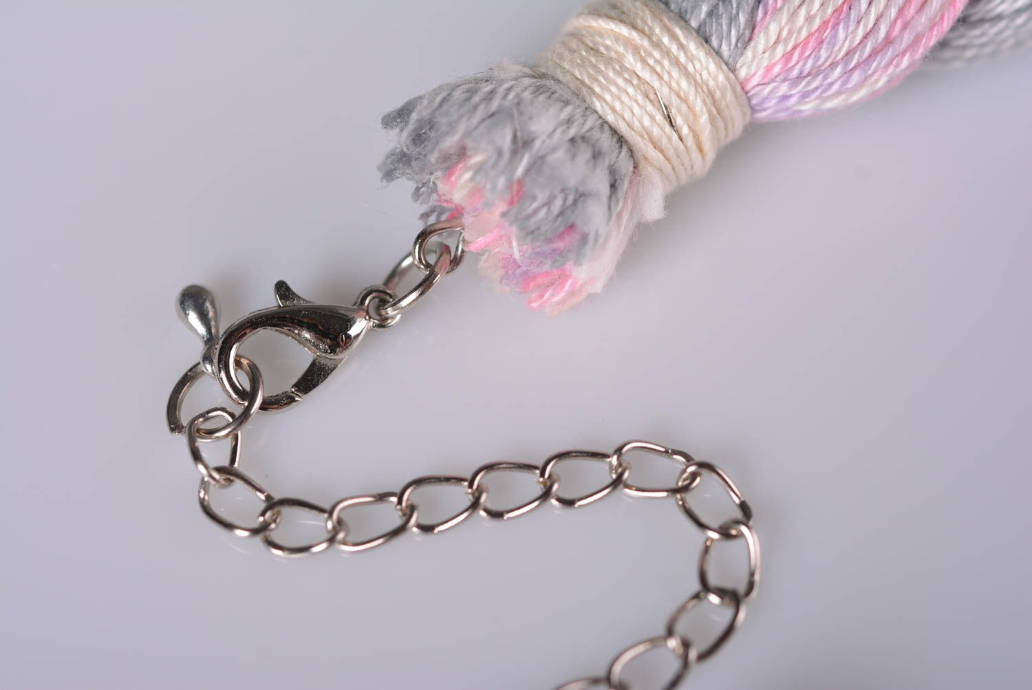 Collana tessile con perline fatta a mano originale di moda bigiotteria da donna foto 5