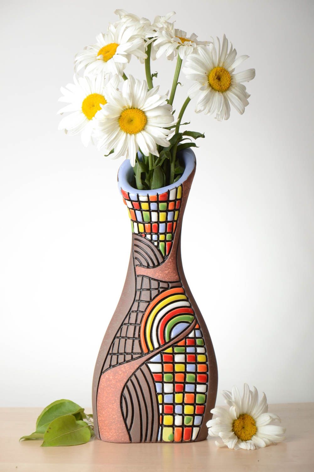 14 inches ceramic handmade vase décor 2,15 lb photo 1