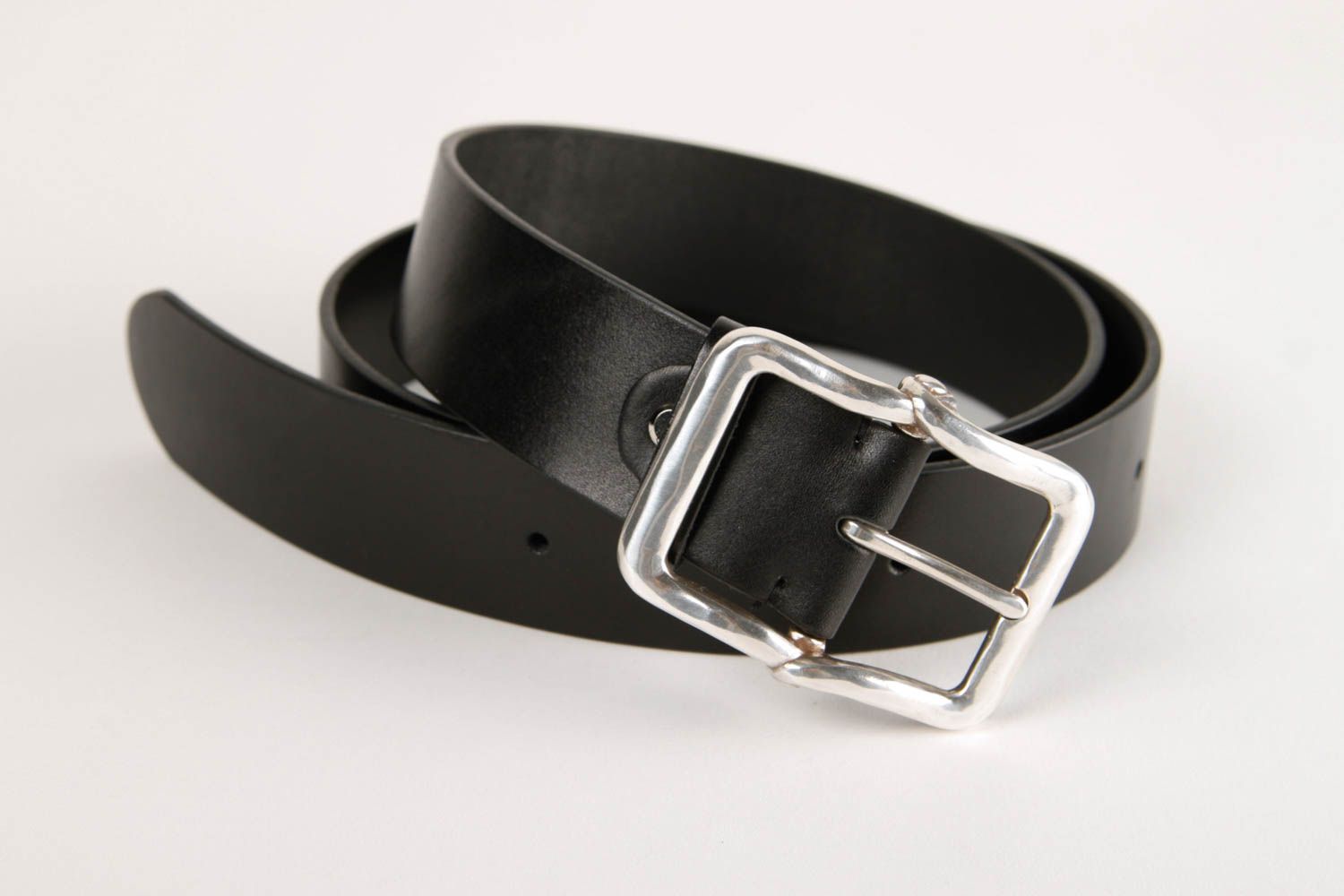 Cinturón de cuero natural accesorio de moda hecho a mano ropa masculina foto 3