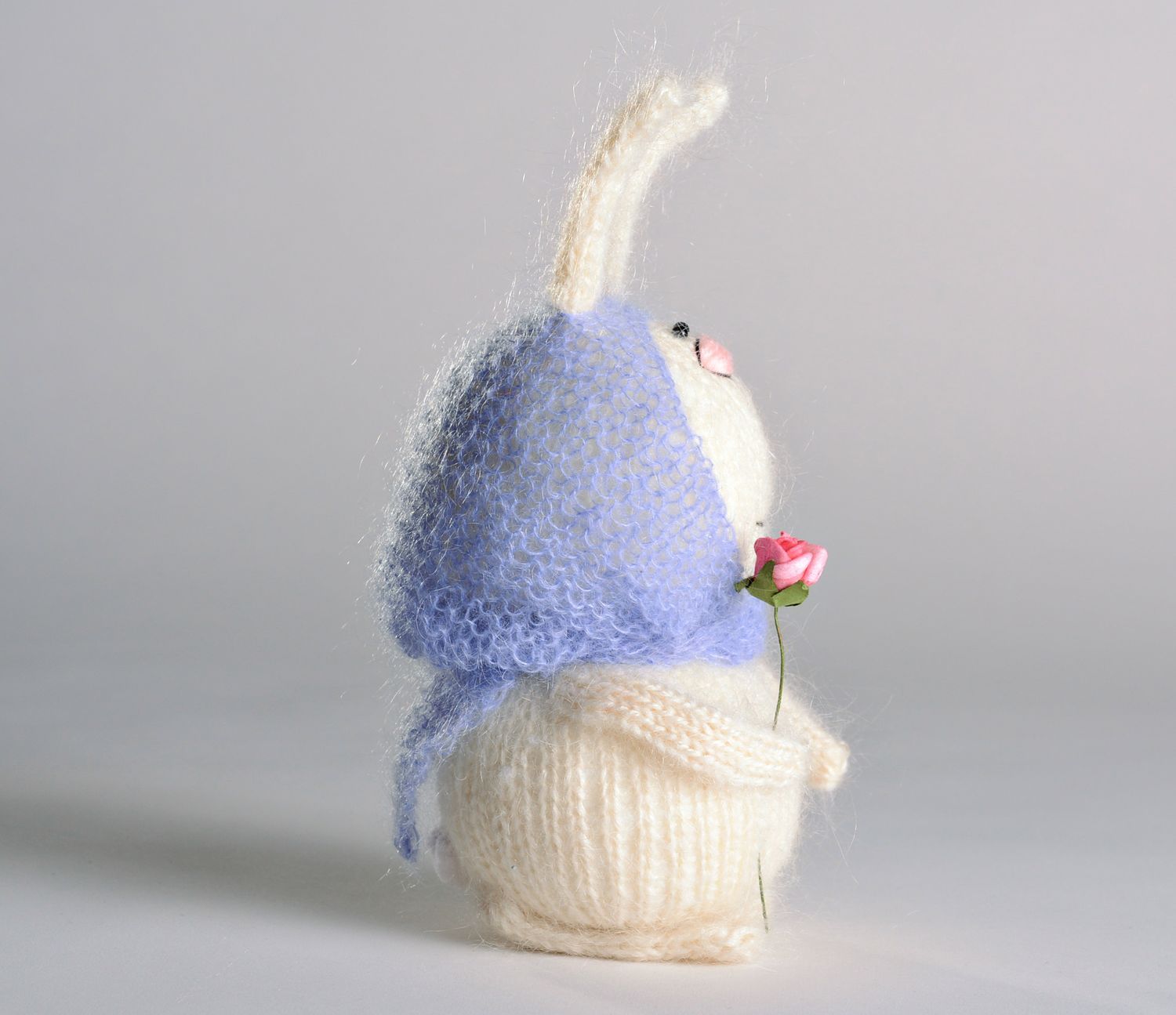 Soft knitted toy Hare in a Headscarf photo 4