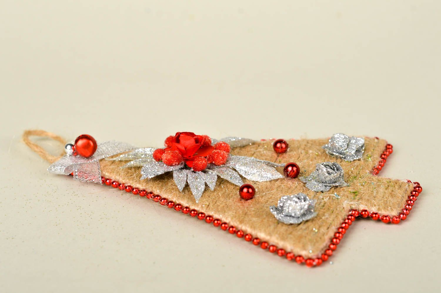 Handmade Christmas tree ornament Christmas tree pendant handmade accessory photo 4