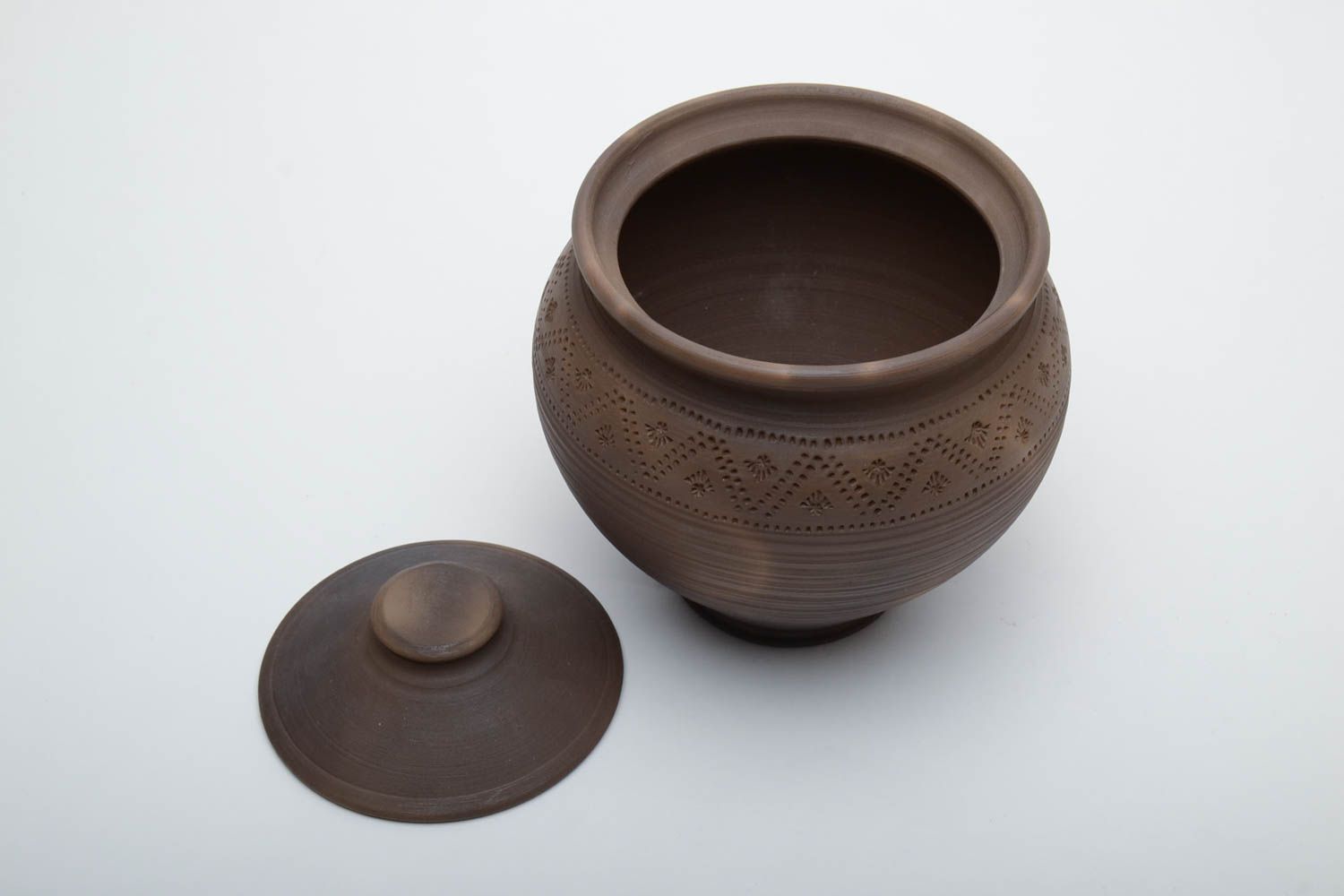 Ton Topf handmade Schwarz geräucherte Keramik foto 3