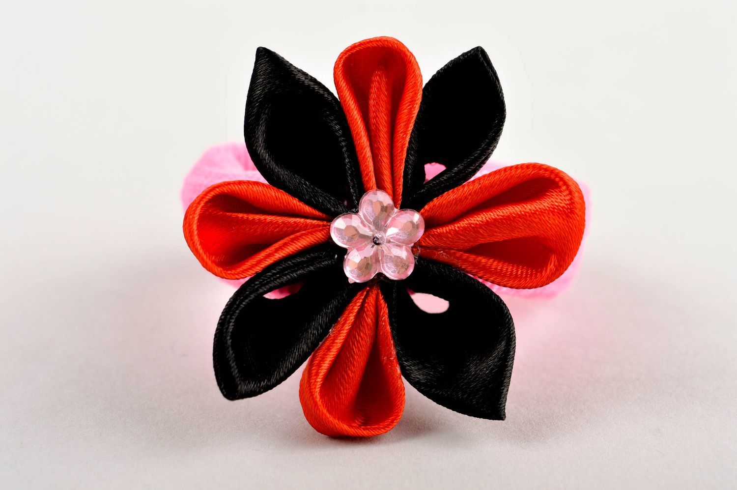 Beautiful handmade flower scrunchy hair tie accessories for girls gift ideas photo 3
