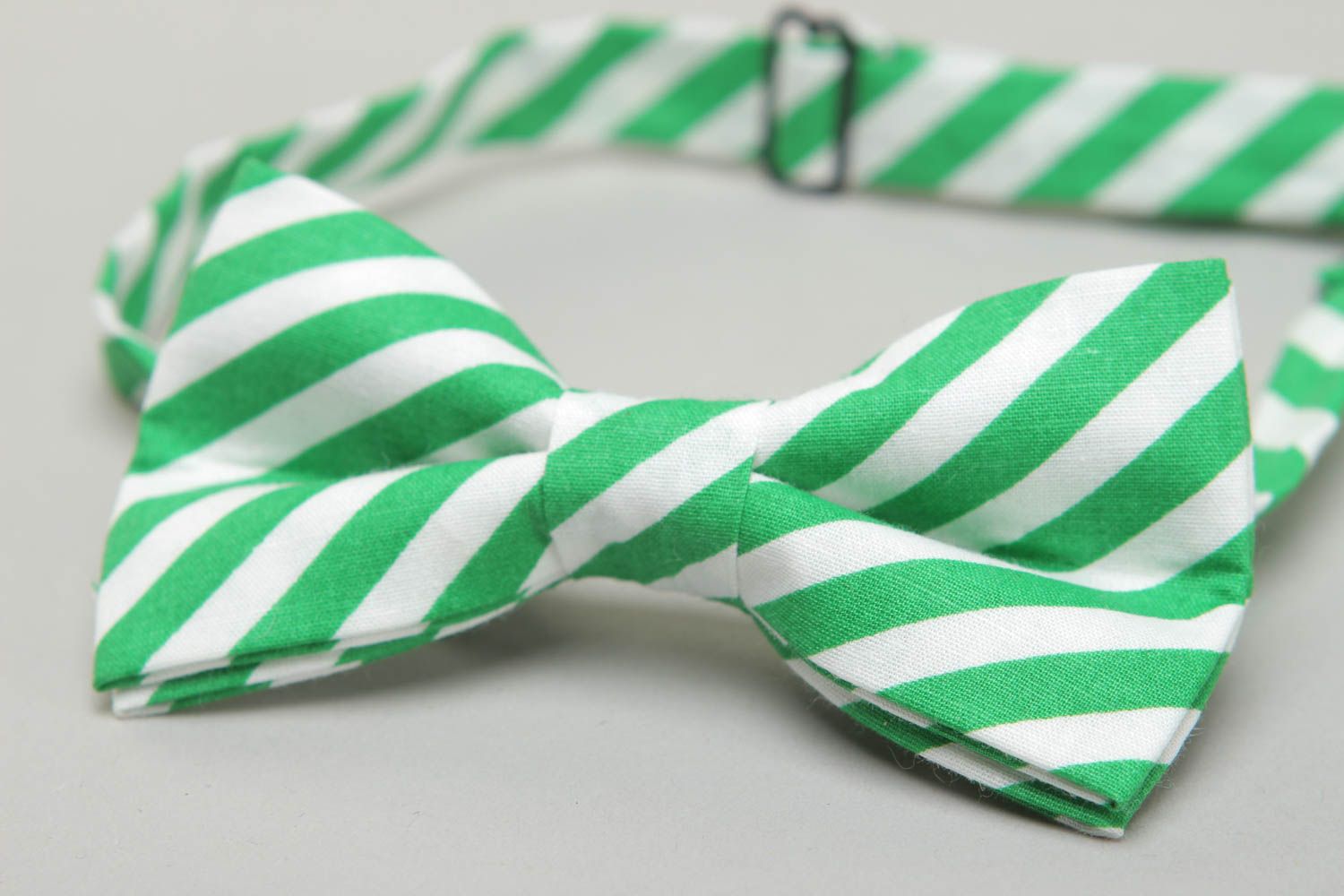 Striped fabric bow tie photo 2