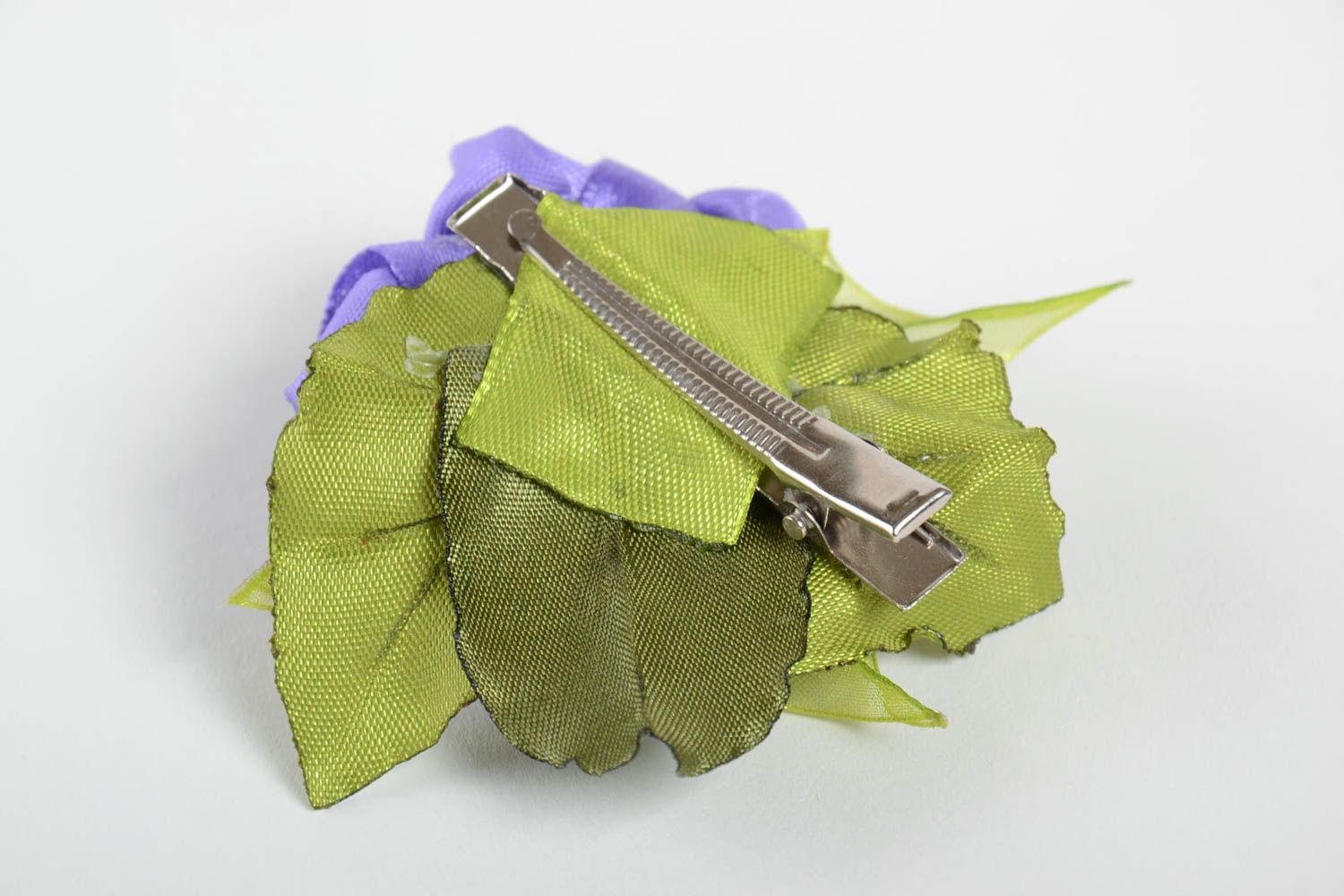 Stylish handmade textile hair clip ribbon flower barrette how to do my hair photo 3
