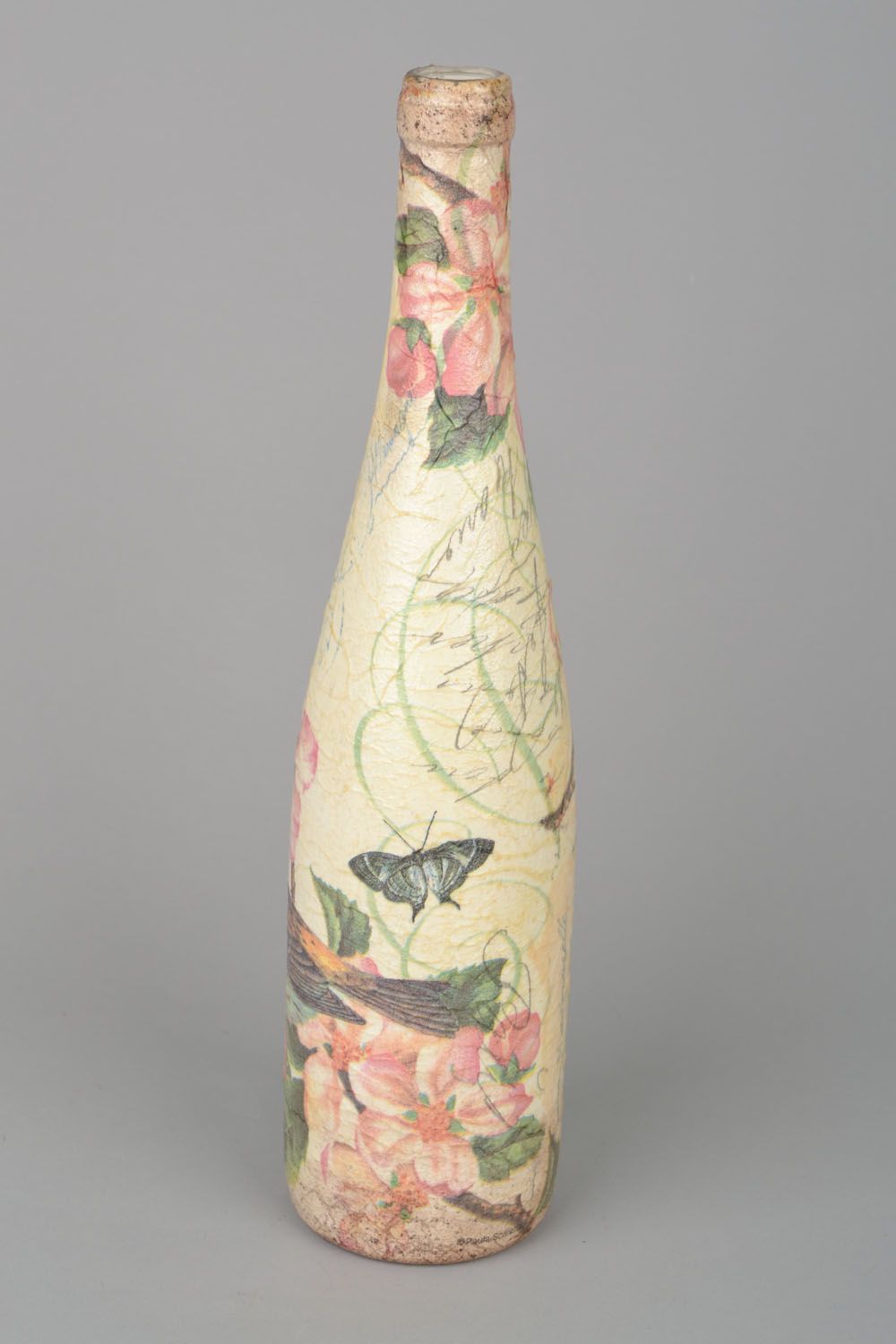 13 inches bottle shape floral design vase for home décor 1 lb photo 3