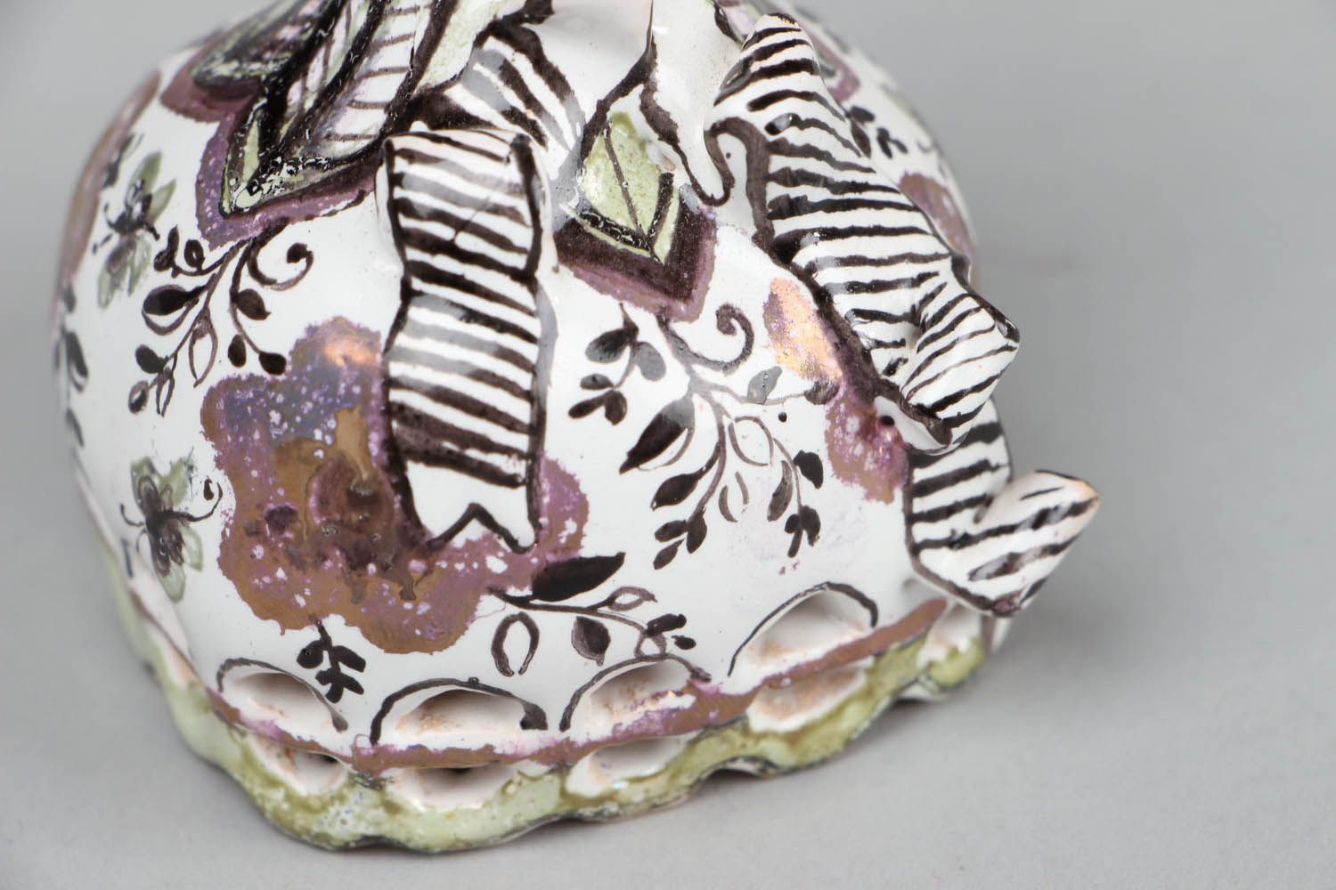 Clochette décorative en céramique faite à main photo 3