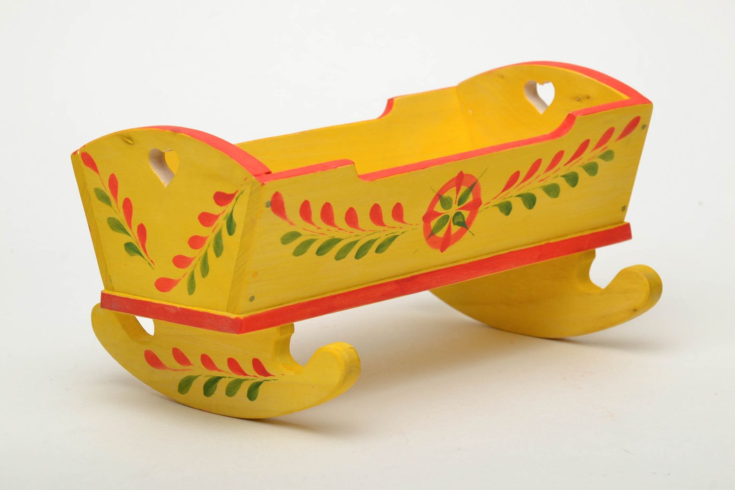 Wooden toy with ethnic Ukrainian painting Cradle photo 2