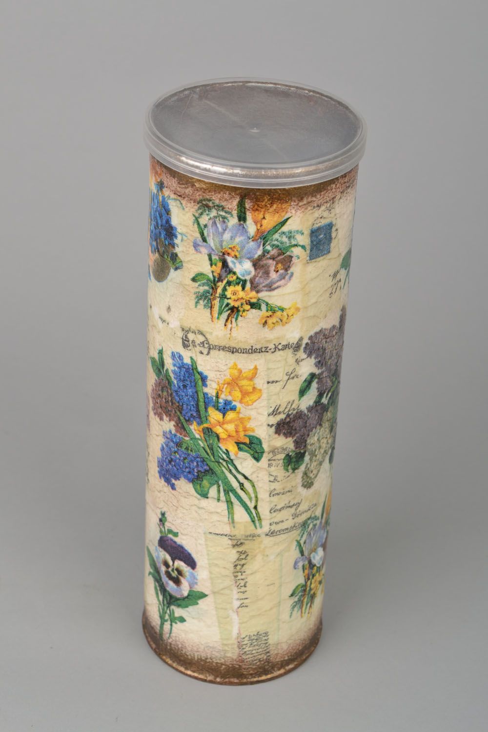 15 oz decorative handmade jar in floral design with lid 0,15 lb photo 3