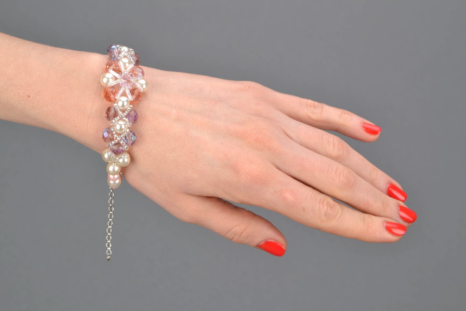 Bracelet fait main de perles de rocaille et perles fantaisie photo 2
