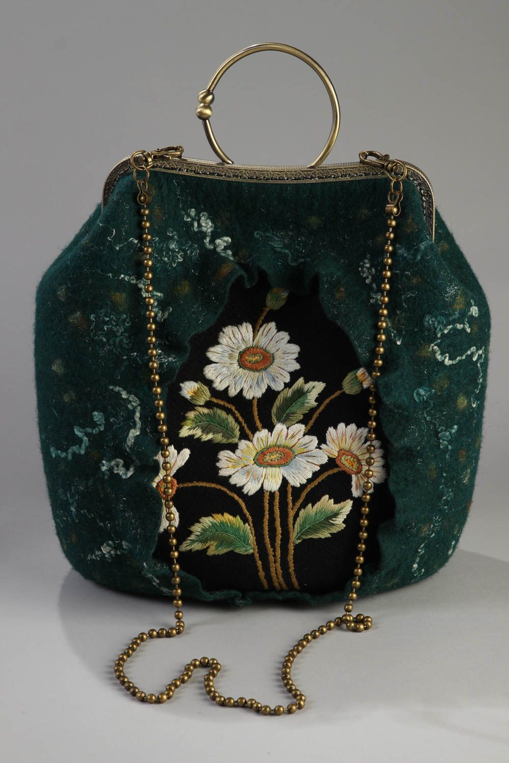 Stylish handmade bag design felted wool bag unusual handbag gifts for her photo 1