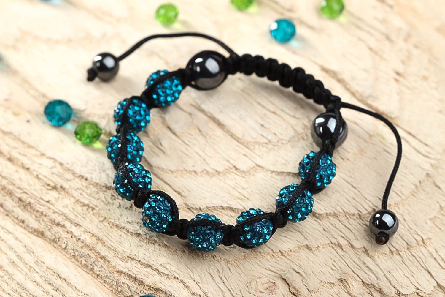 Handmade trendy bracelet beaded bracelet fashion jewelry blue bracelet  photo 1