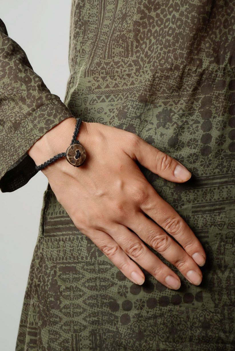 Bracelet avec argile blanche style ethnique photo 4