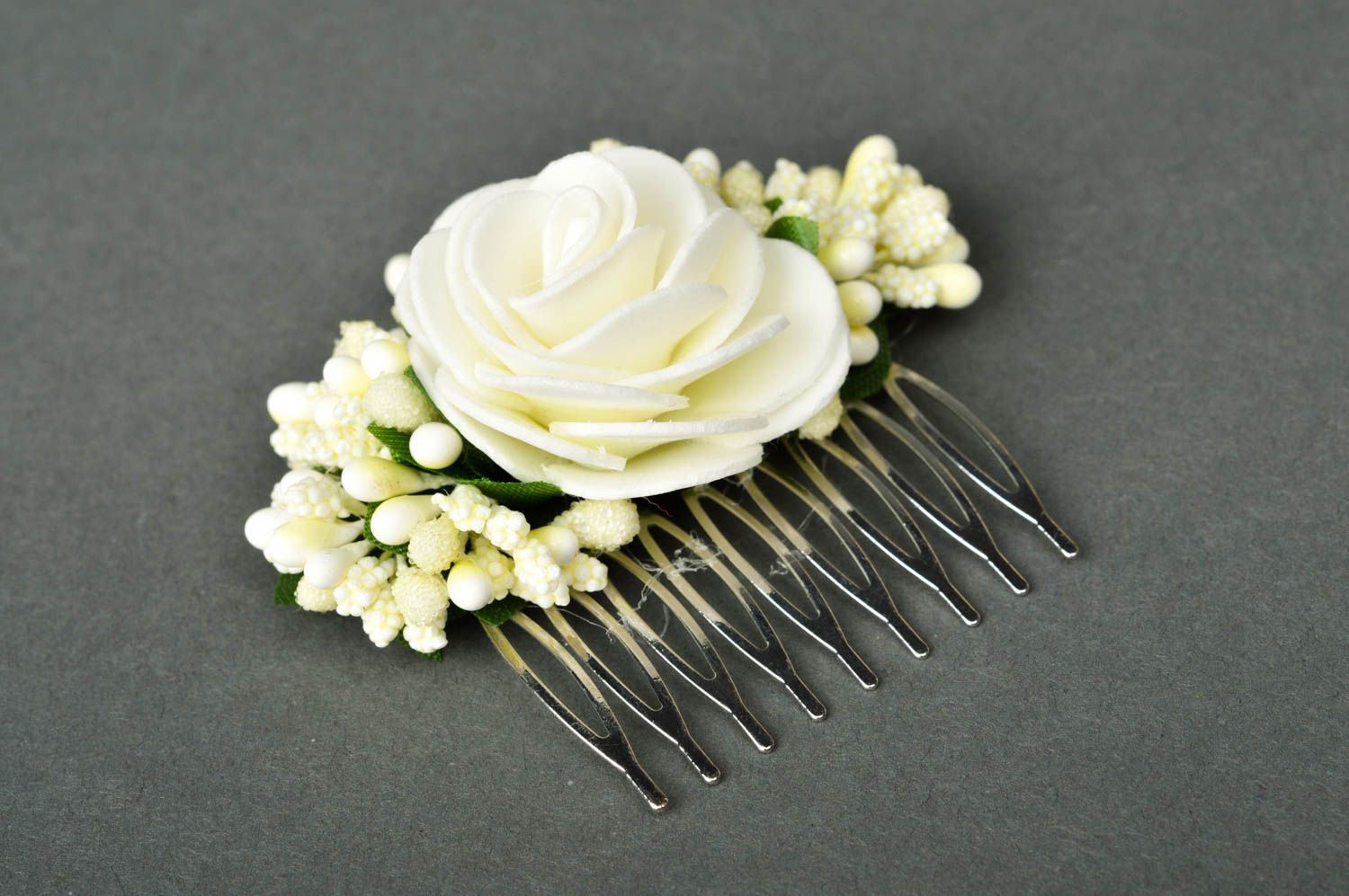 Floral hair comb handmade hair accessory floral hair clip gifts for girls photo 4