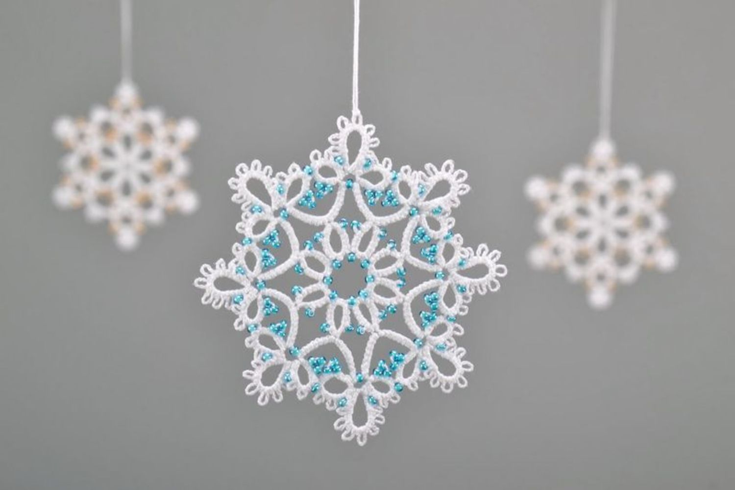 Christmas tree decoration Blue snowflake photo 1