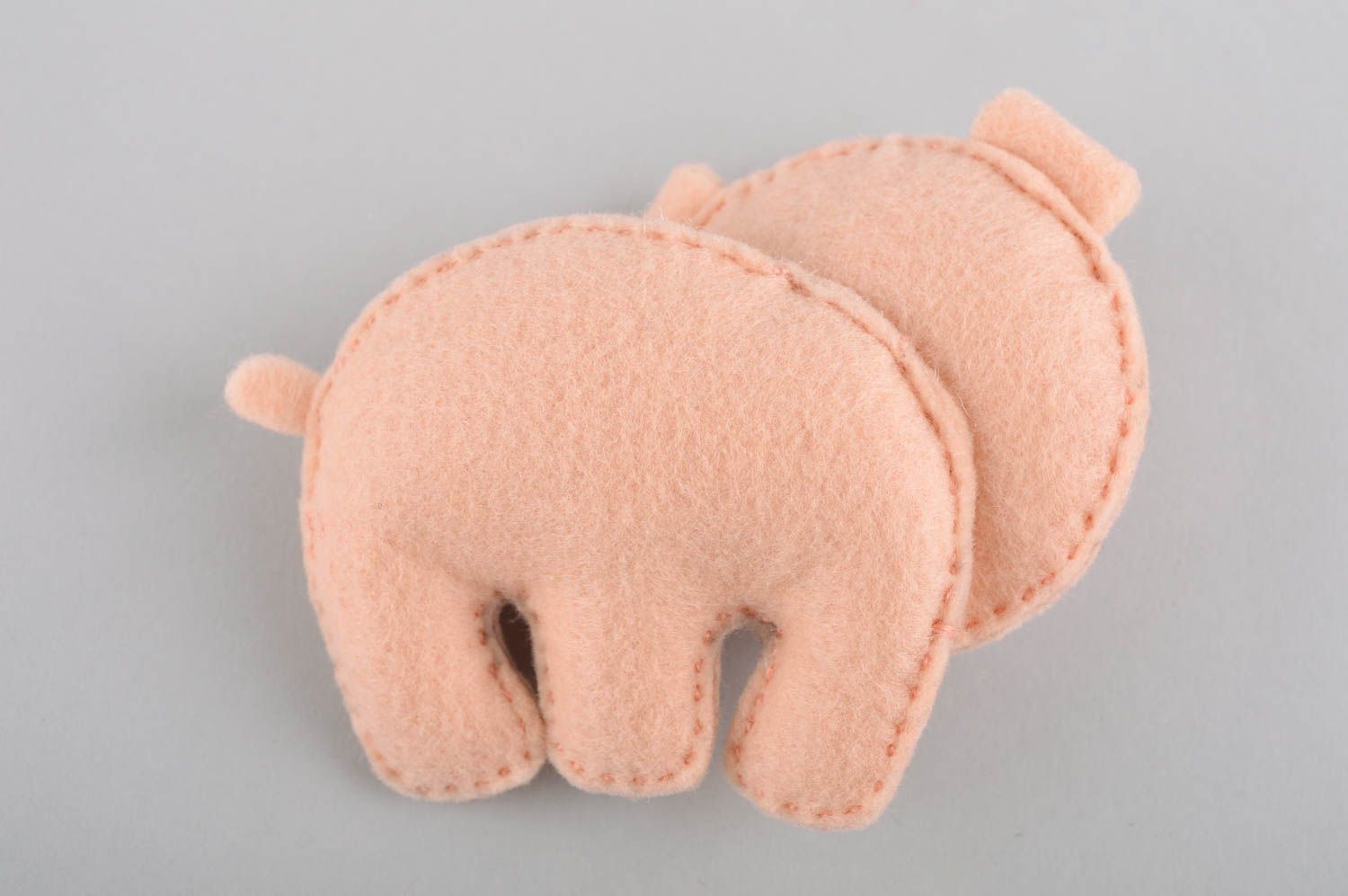Handmade Stofftier Schwein kleines Kuscheltier Spielzeug für Kleinkinder rosa foto 3