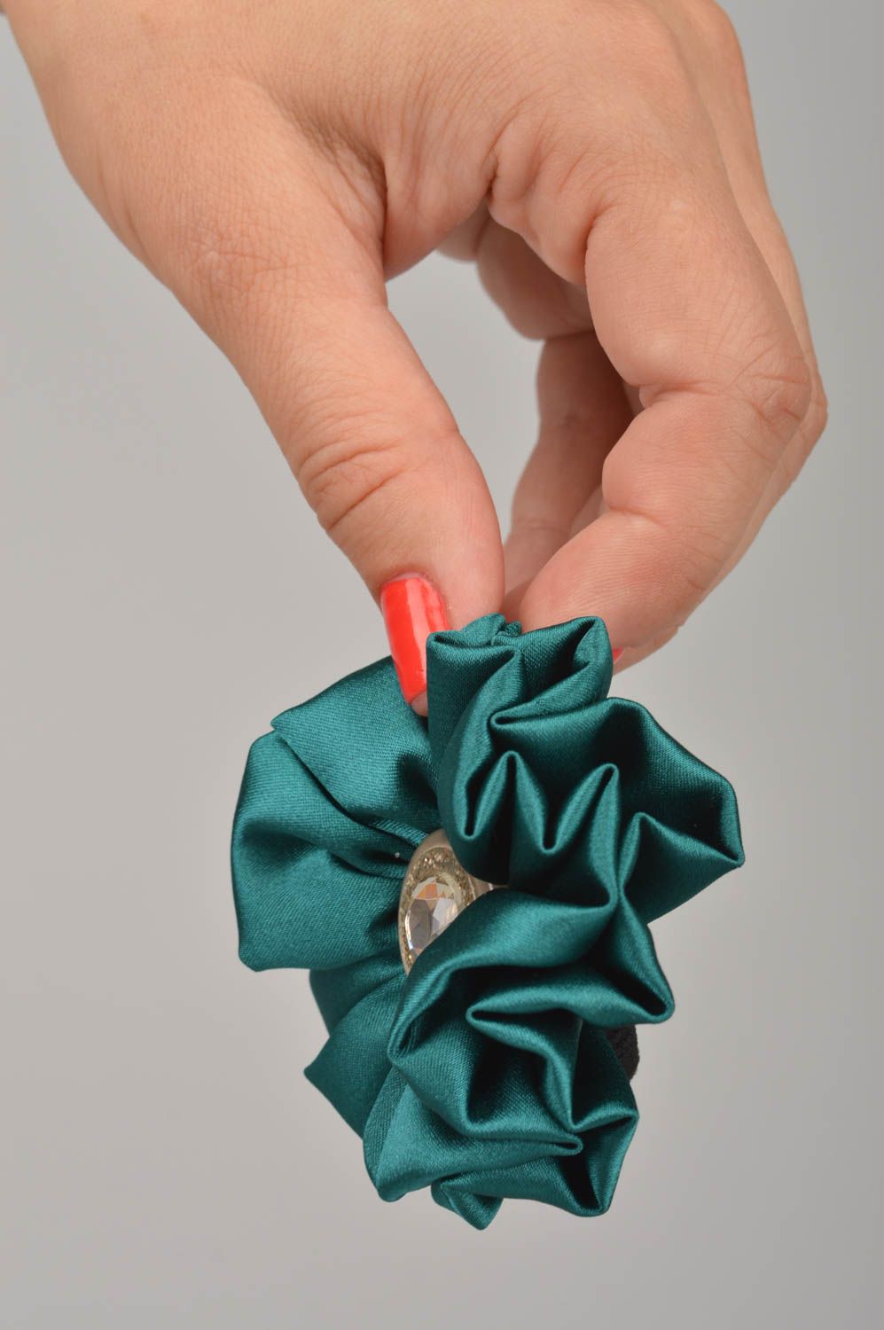 Аксессуар для волос ручной работы детская резинка для волос резинка с цветком фото 2