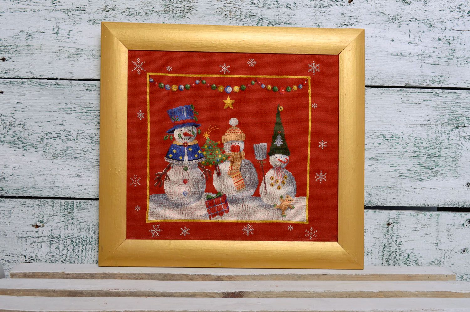 Embroidered picture Christmas photo 1