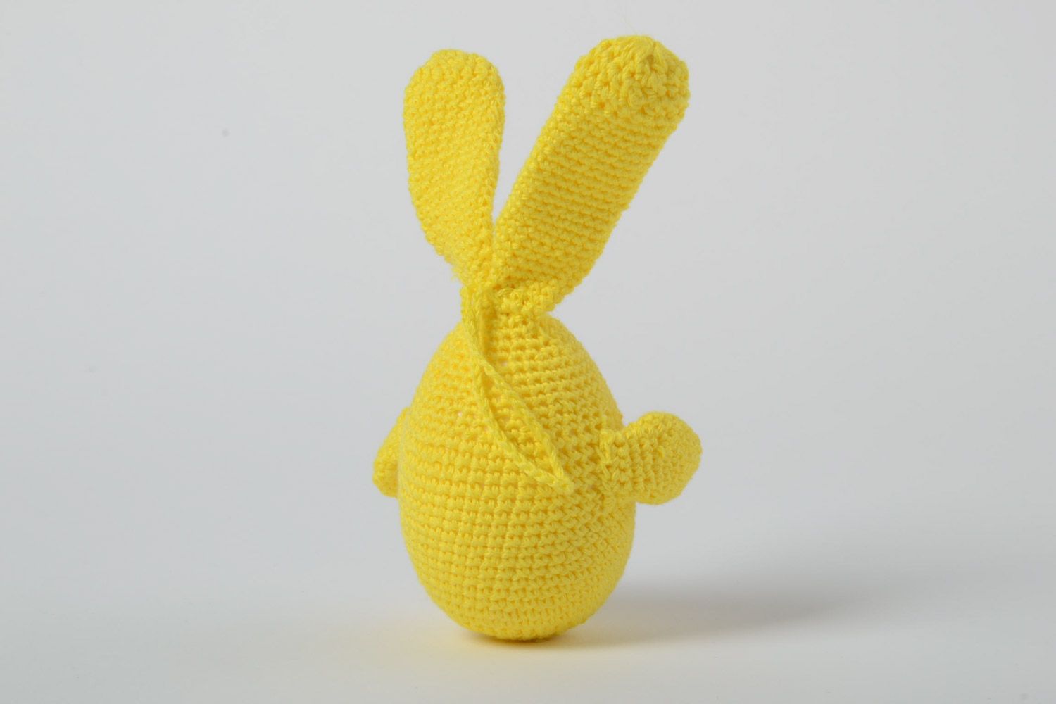 Handmade Easter rabbit crocheted of cotton threads on styrofoam basis  photo 3