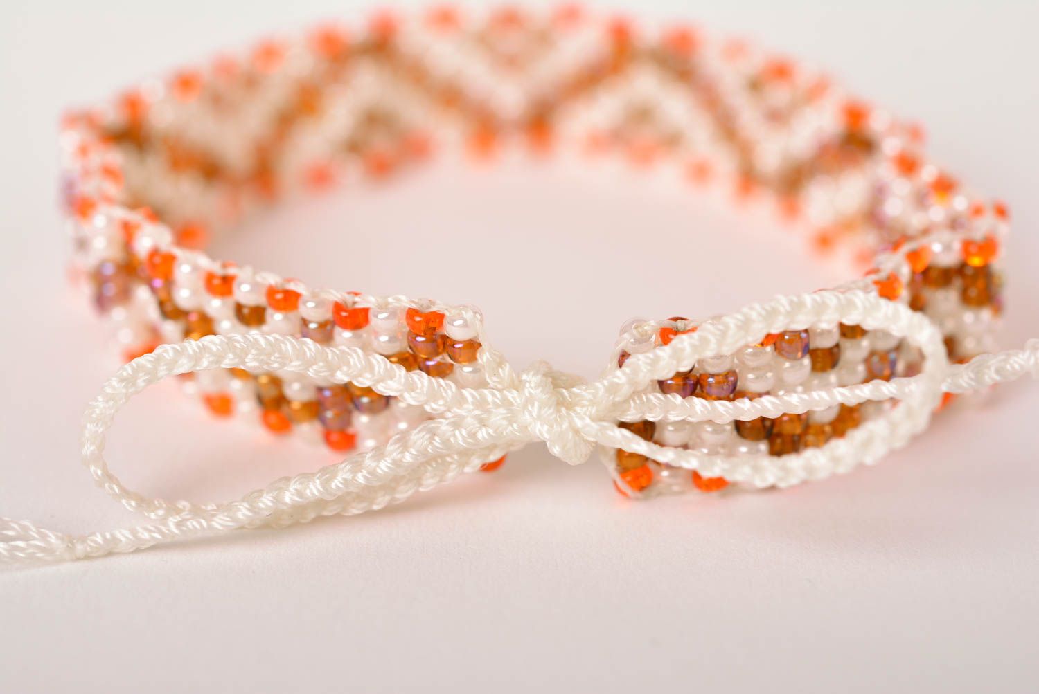 Bracelet en perles de rocaille Bijou fait main ornementé Cadeau pour ado photo 4