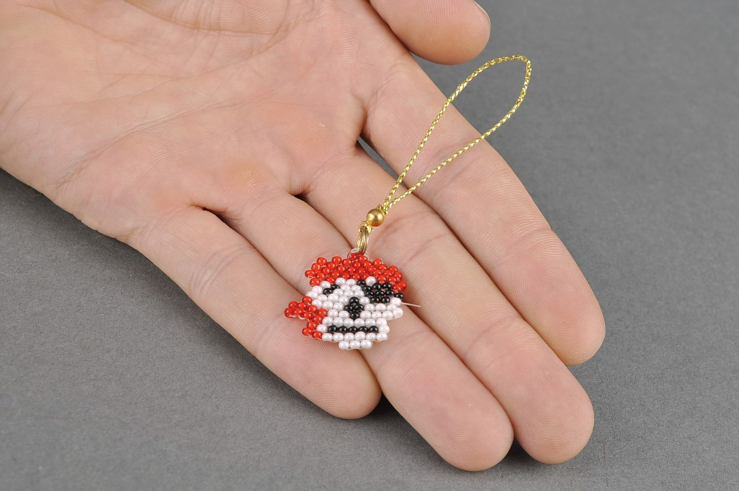 Keychain made of chinese beads Skull photo 5