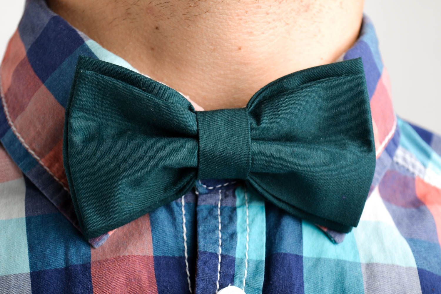 Handmade textile bow tie unusual accessory for men designer cotton bow tie photo 1