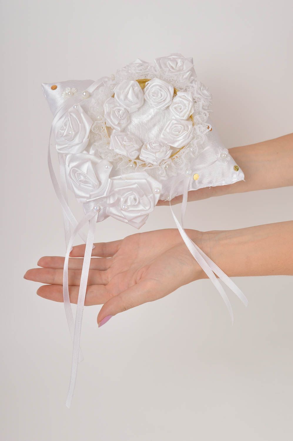 Handmade pillow for rings designer wedding accessory stylish wedding pillow photo 1