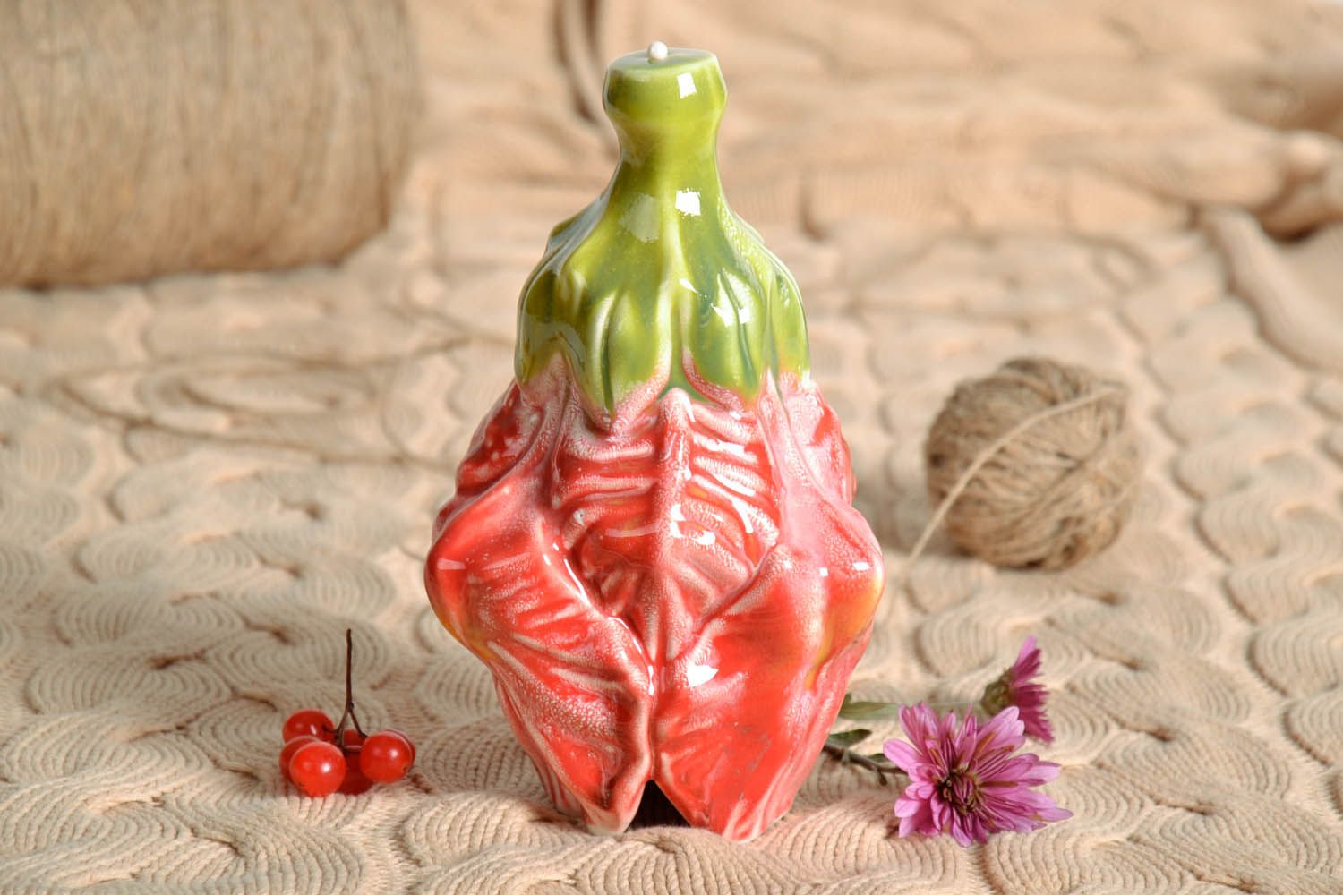Ceramic bell in the shape of a flower bud photo 1