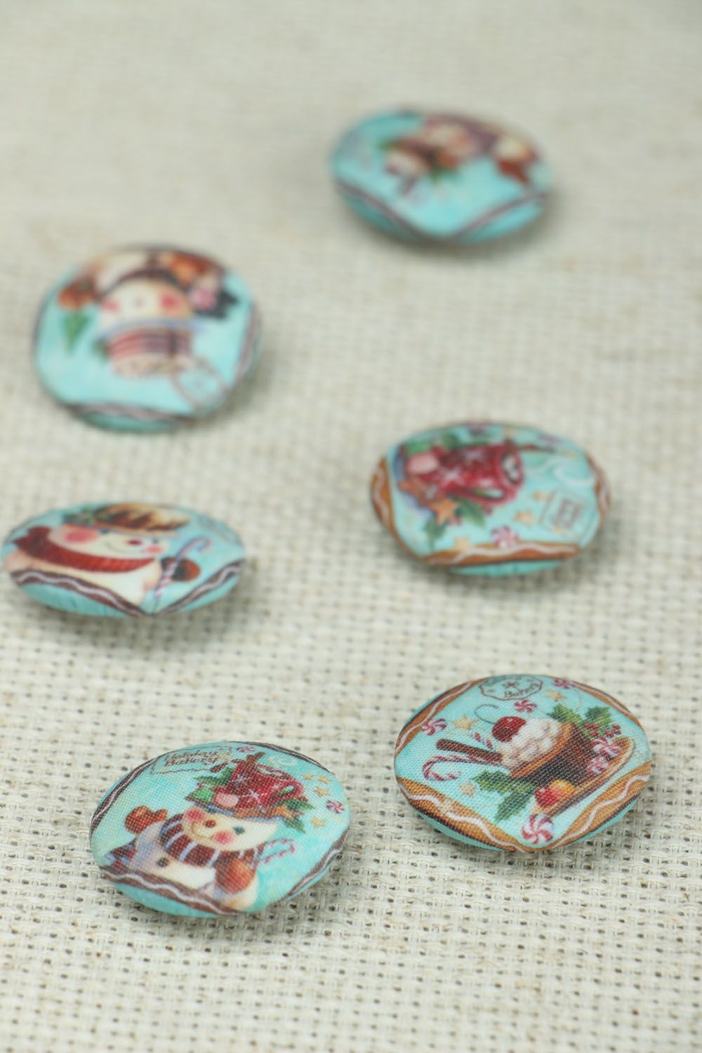 Set of handmade buttons Christmas photo 3