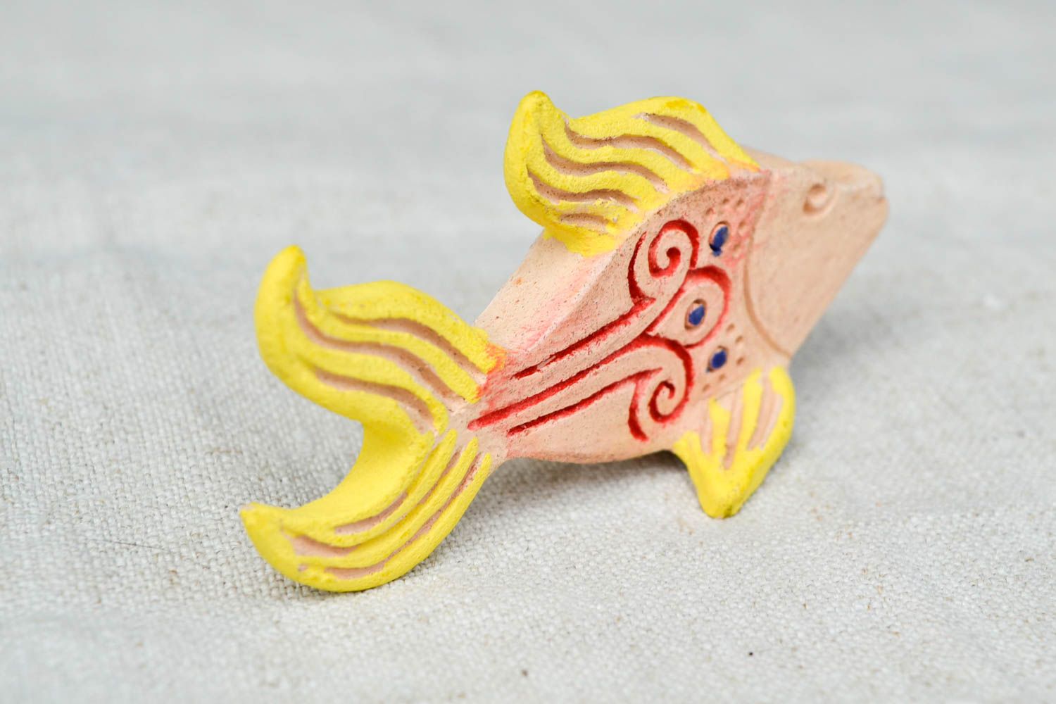 Свистулька из глины ручной работы керамическая свистулька глиняная игрушка рыбка фото 5