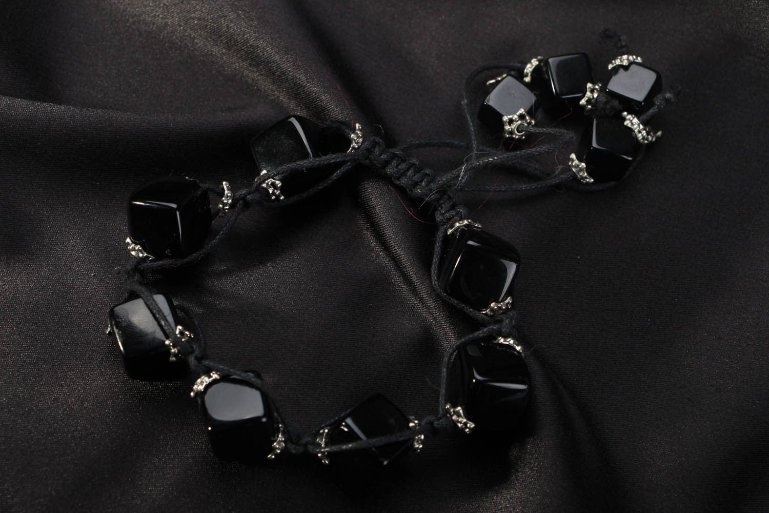 Bracelet with black cubes  photo 1