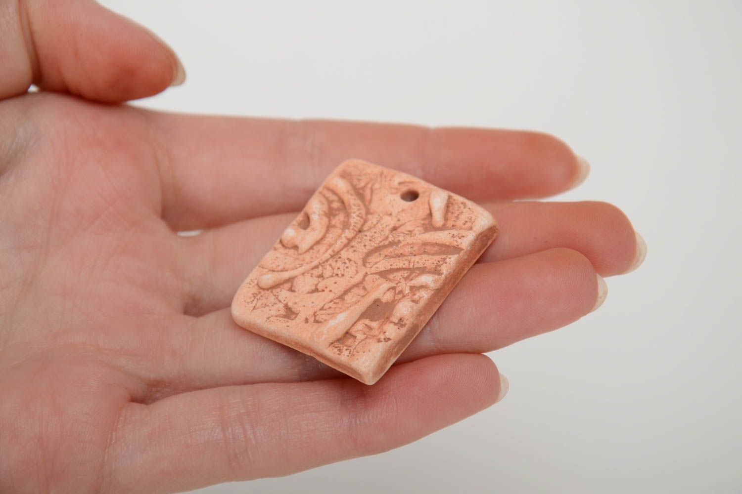 Beautiful homemade square clay craft blank for pendant making DIY photo 5
