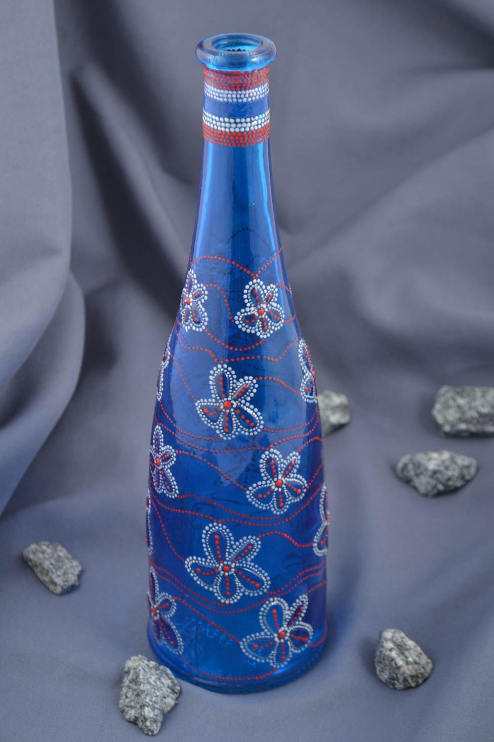 Botella de cristal para agua artesanal  elemento decorativo regalo original 1 l foto 1