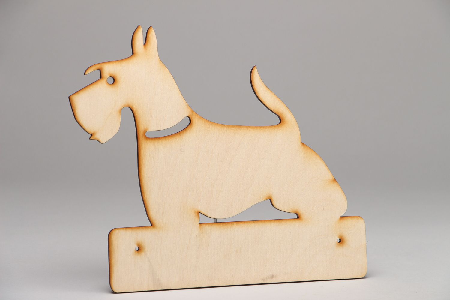 Plywood crafted blank for hanger in the shape of a dog photo 1